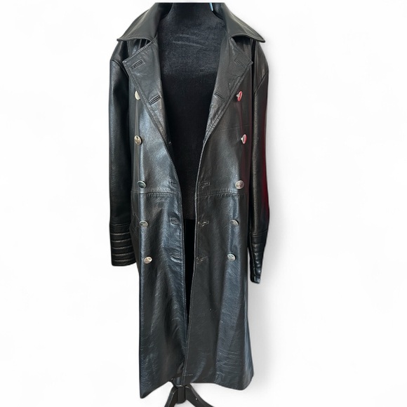 Jackets & Blazers - Black Leather Trench Jacket